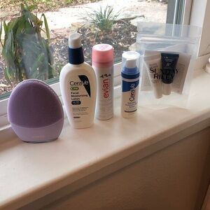 Lot of FOREO Lavender Luna 3 Skincare Device and Other Skincare